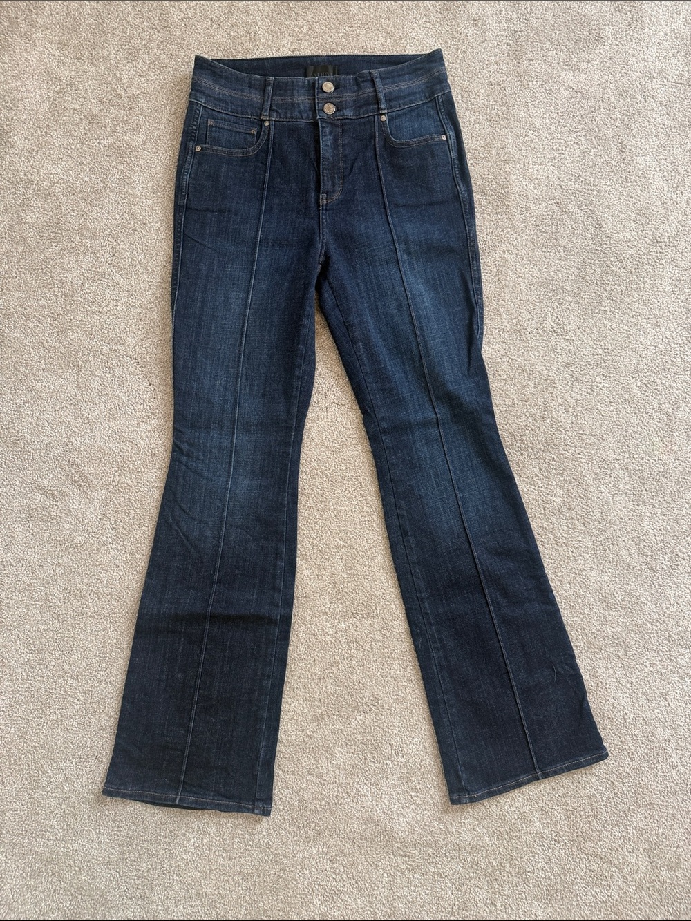 White House Black Market Indigo Flare Jeans with Front Seams